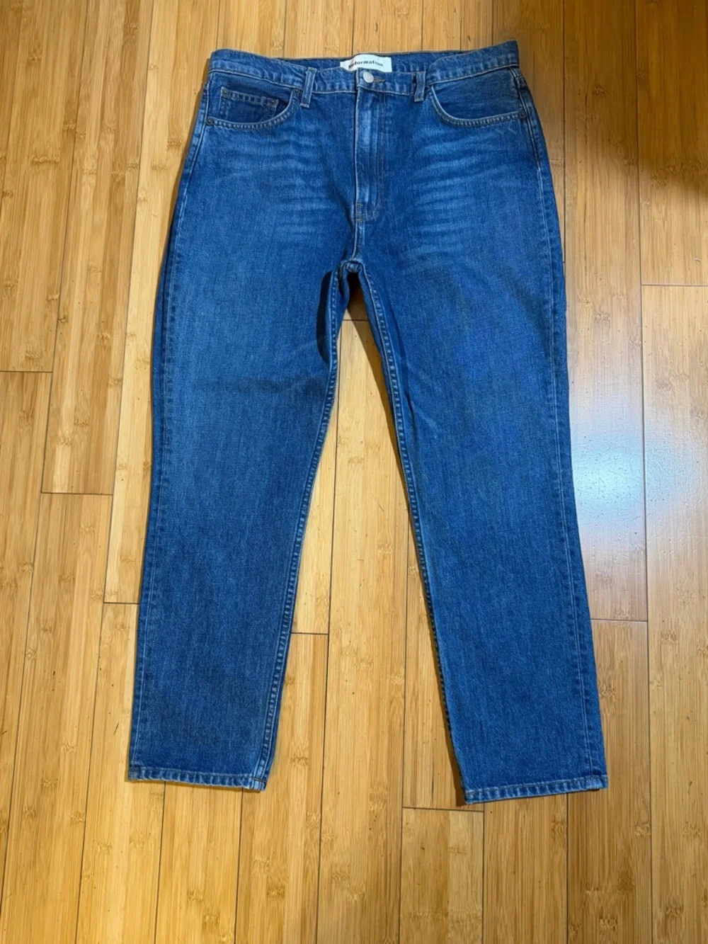 Reformation Dark Blue Cropped Ankle Jeans - Picture 3 of 15